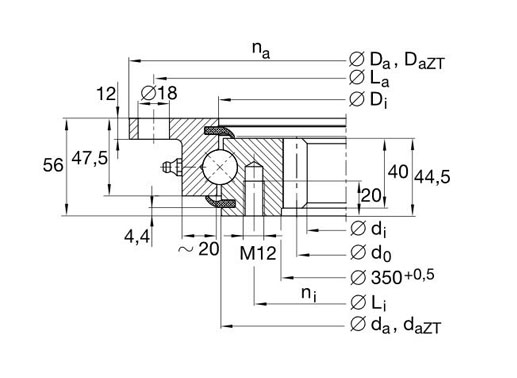 VLI200414-N-light-series-slewing-bearing-structure